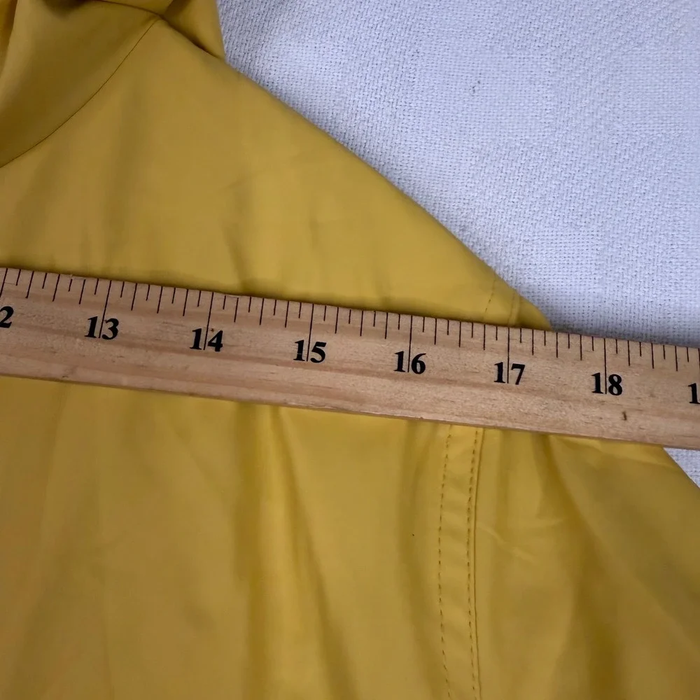 Weatherproof Vintage Yellow Hooded Rain Jacket Mens Medium Full Zip Windbreaker